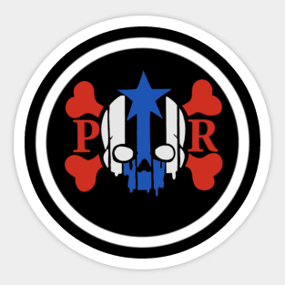 Puerto rico flag skull and crossbones Sticker